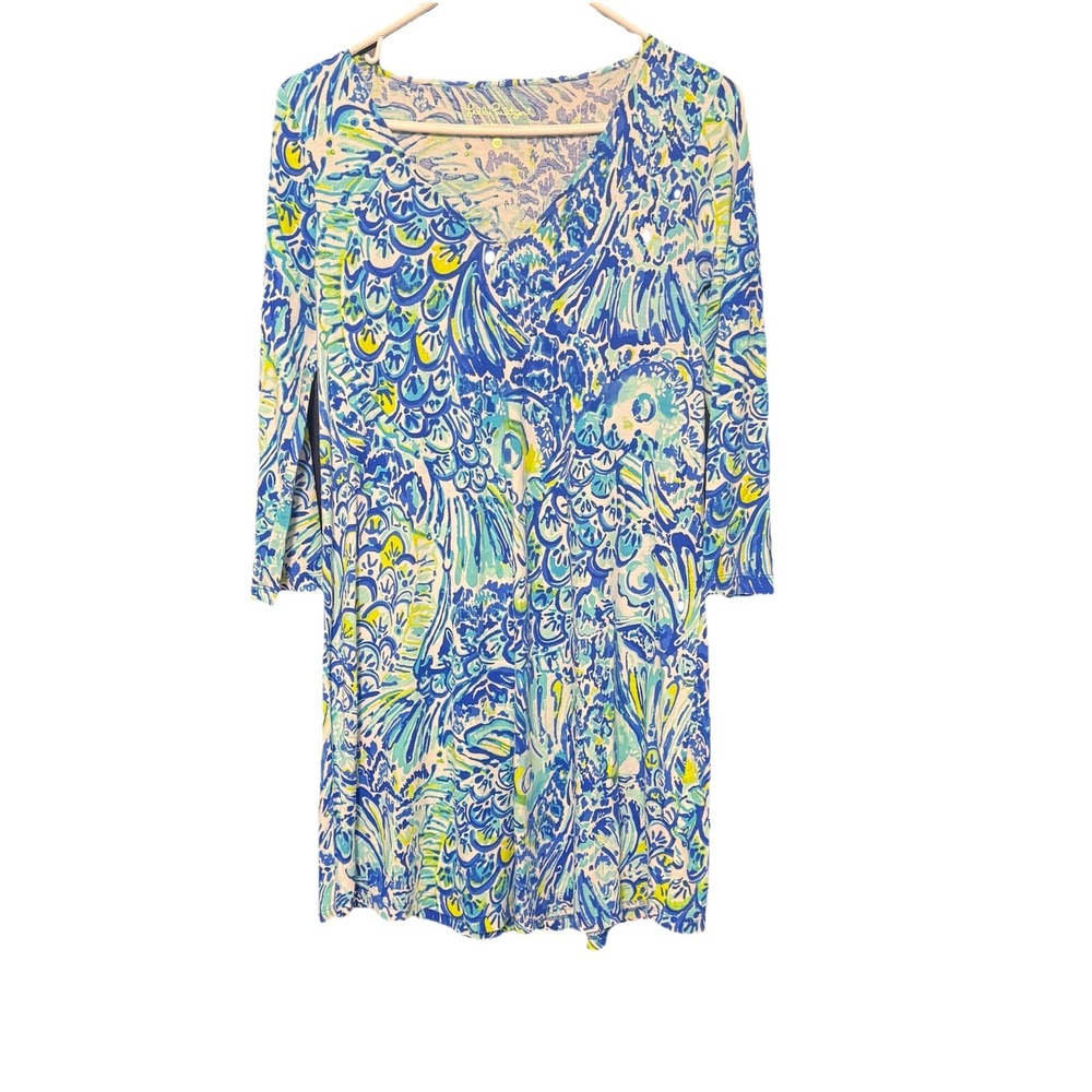 Lilly Pulitzer Erin Blue Crush After Party Tshirt Dress Sz XS